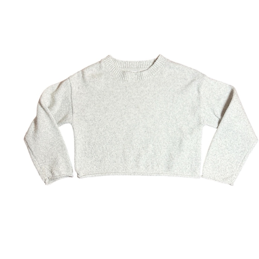 Zara Girls Light Gray Cropped Soft Sweater - 9/10
